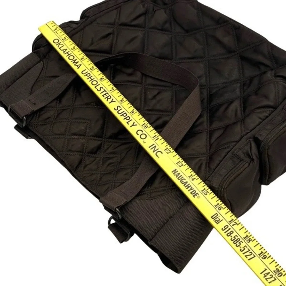 Vintage Eddie Bauer‎ Quilted Tote Bag Womens Large Brown Nylon Puffer Utility